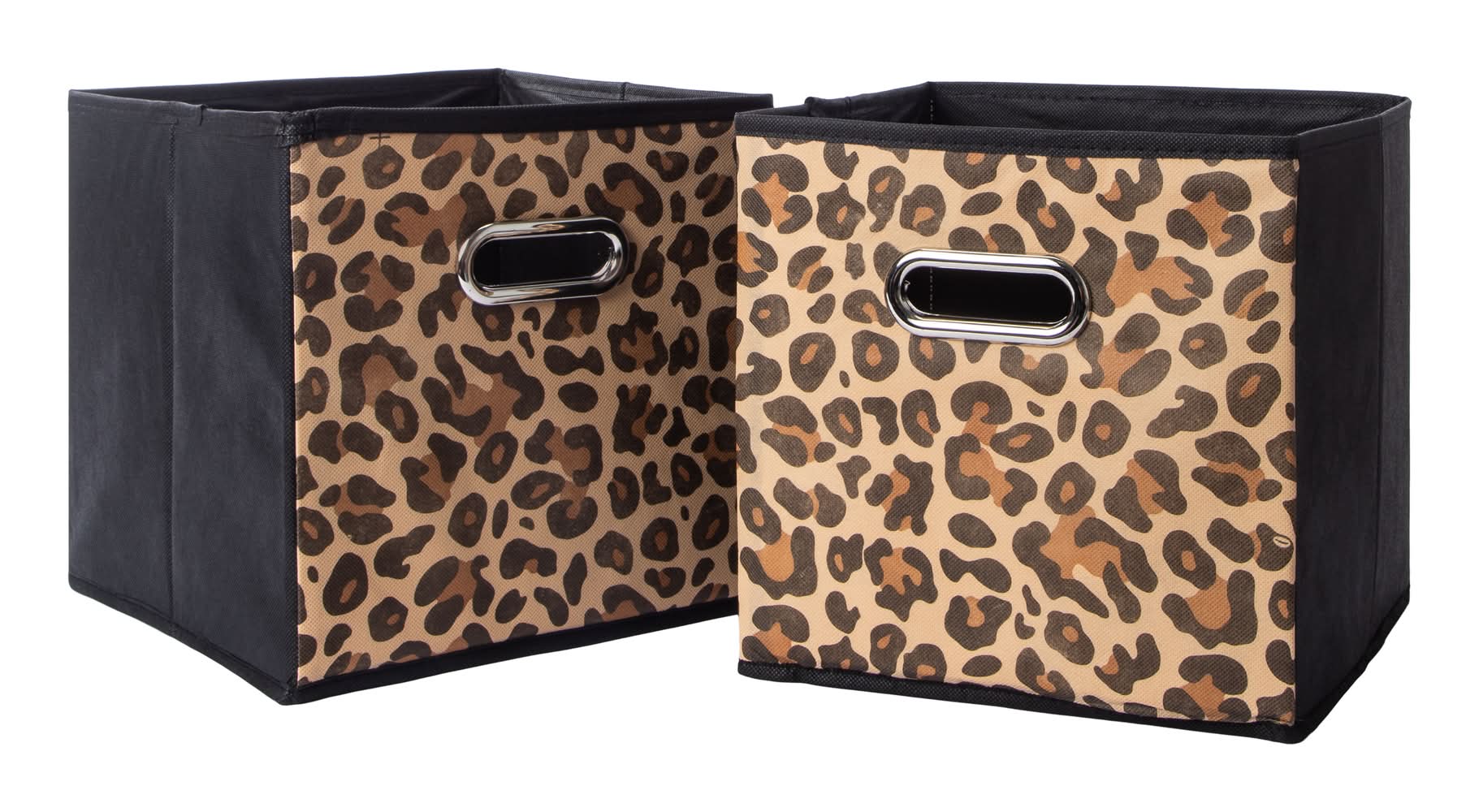 Printed Collapsible Bin 2-Pack Set Cheetah
