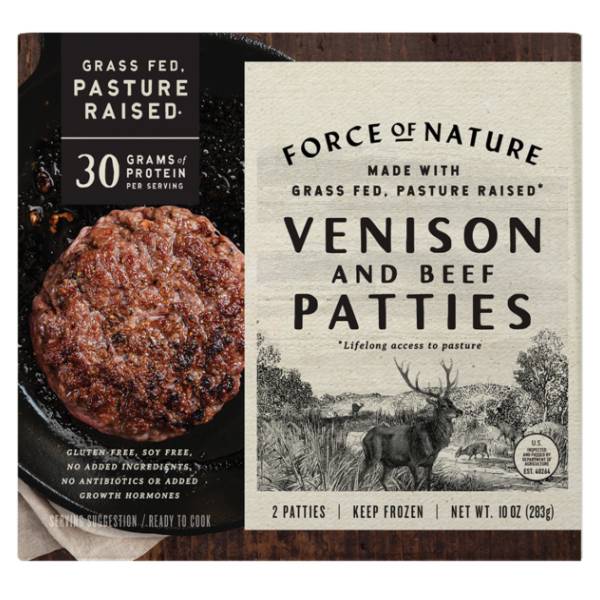 Force Of Nature Grass Fed Pature Raised Venison And Beef Patties