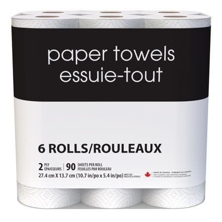 Black & White 2-Ply Paper Towel, 27.4x13.7 cm (6 ct)