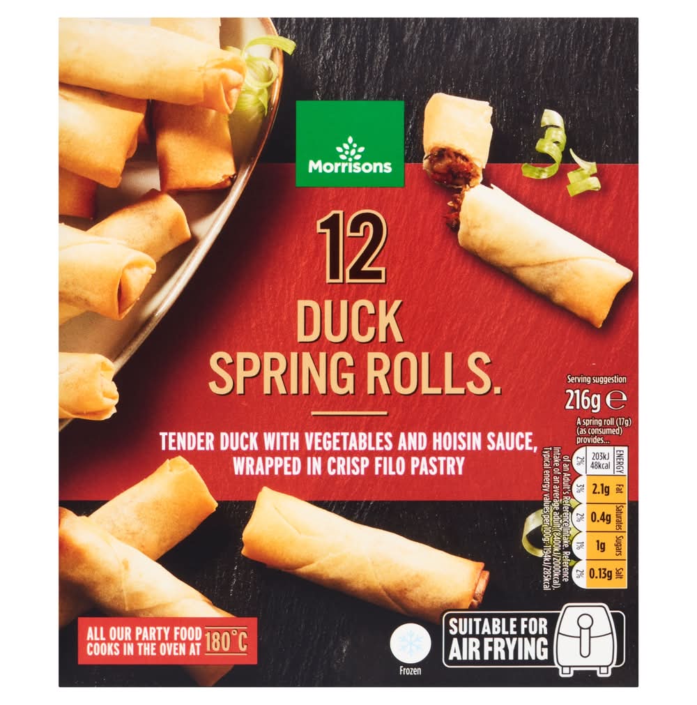 Morrisons Duck, Spring Rolls (12 pack)