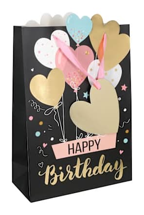 Jumbo Happy Birthday Gift Bag Black Happy Birthday