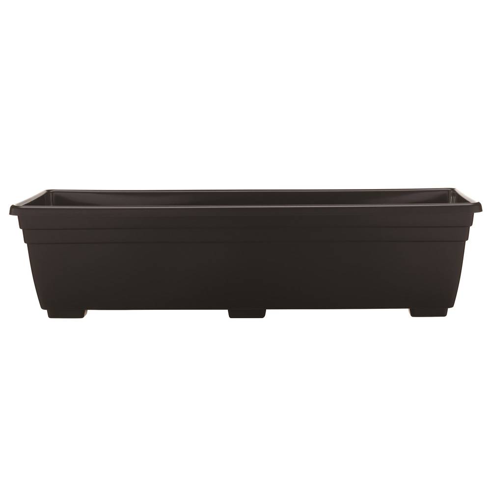 Style Selections Rectangle 36-in W x 6.6-in H Black Plastic Traditional Indoor/Outdoor Window Box | SW3612BK