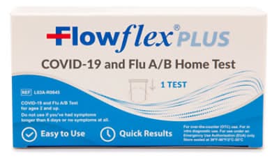 Flowflex Plus Covid 19 & Flu A/B Home Test 2y+