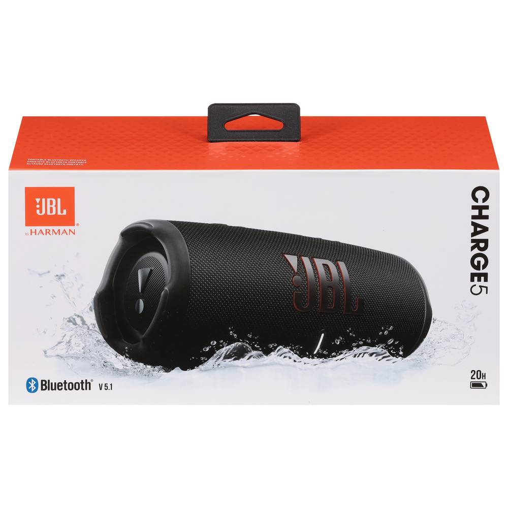 JBL Charge 5 Portable Bluetooth Waterproof Speaker, Black