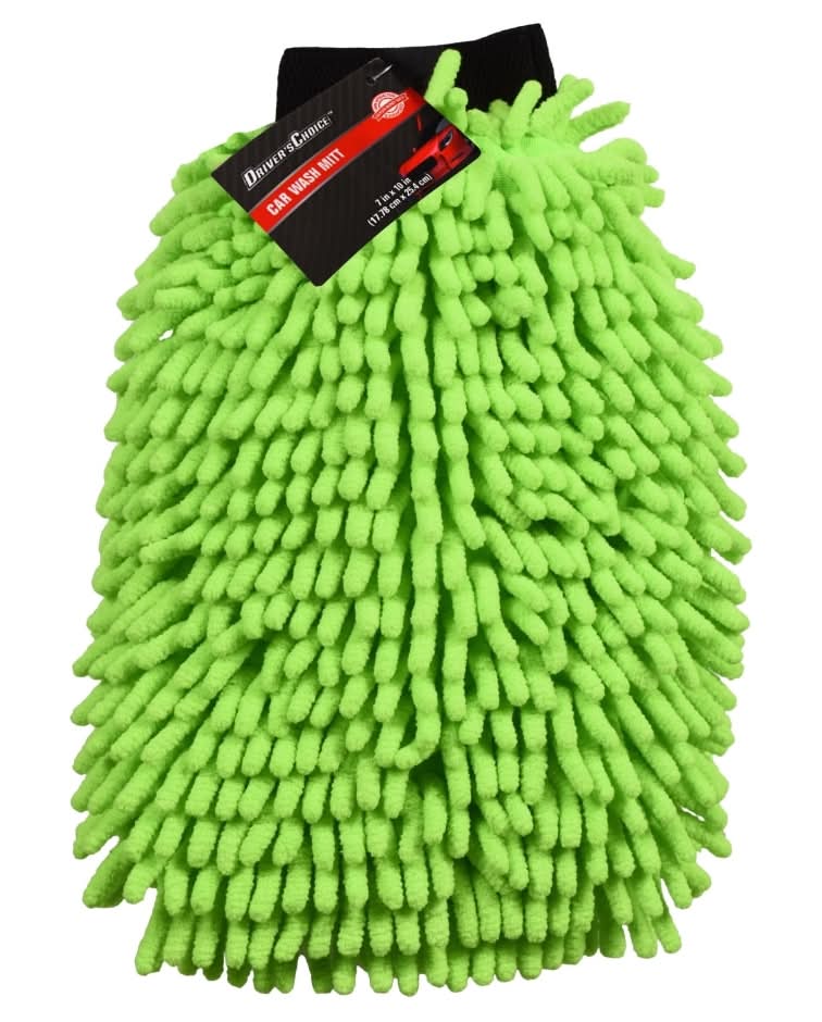 Driver's Choice Car Wash Cleaning Mitt, 7x10 in, Green