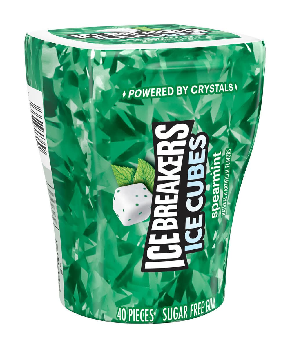 Ice Breakers Ice Cubes Sugar Free Gum, Spearmint (3.24 oz, 40 ct)