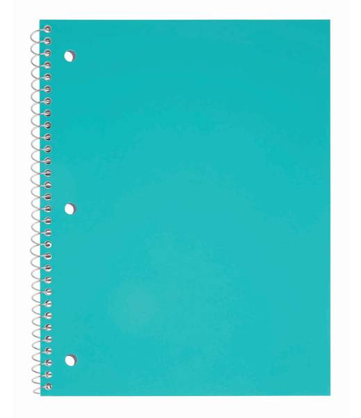 Just Basics Poly Spiral Notebook 70 Sheets, 8 in X 10-1/2 in, Teal