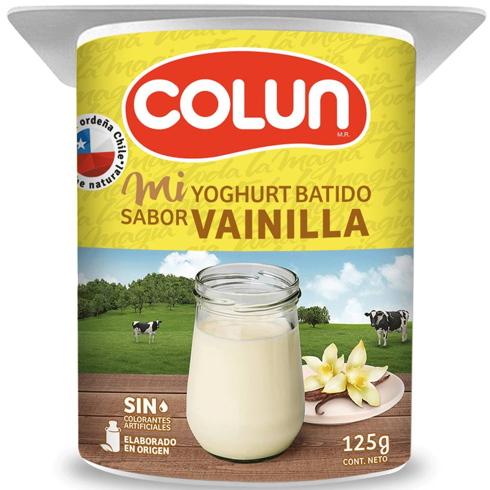 Colun yoghurt batido sabor vainilla (pote 125 g)