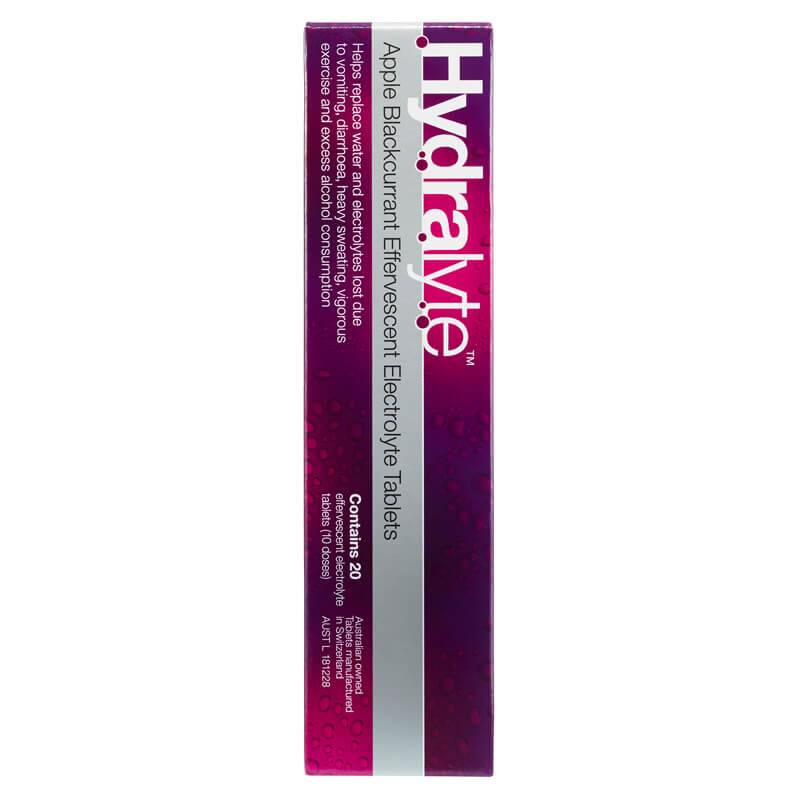 Hydralyte Apple & Blackcurrant Effervescent Tablets 20s