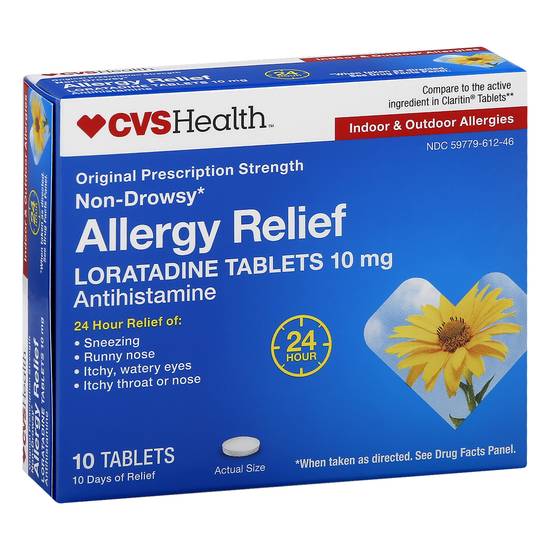 Cvs Health Original Prescription Strength 10 mg Tablets Allergy Relief (10 ct)