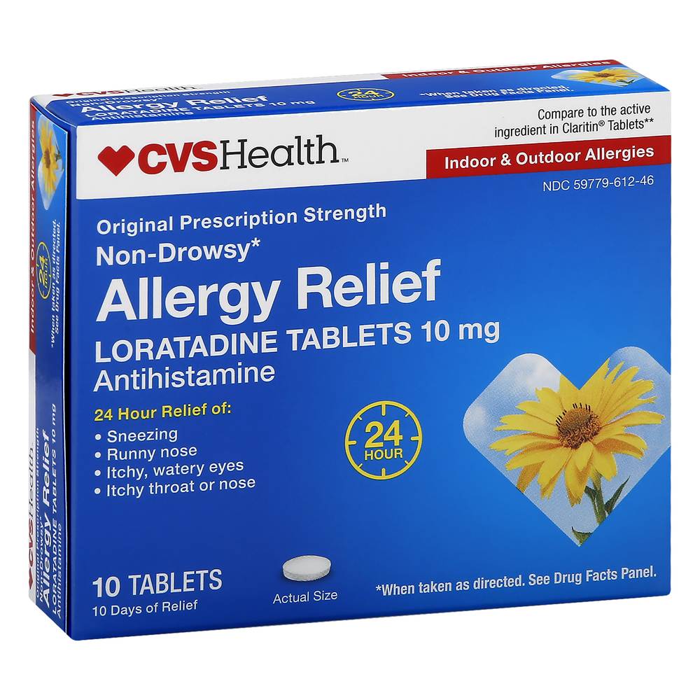 CVS Health Original Prescription Strength 10 mg Tablets Allergy Relief (57 g)