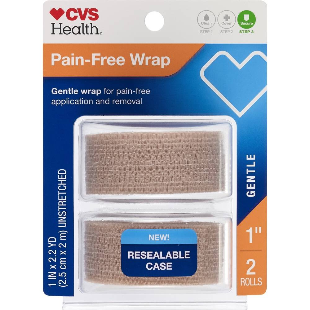 Cvs Health Pain-Free Gentle 1" Wrap, Beige, 2 Ct