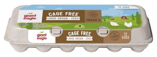 Giant Eagle Cage Free Brown Eggs, Large (12 ct)