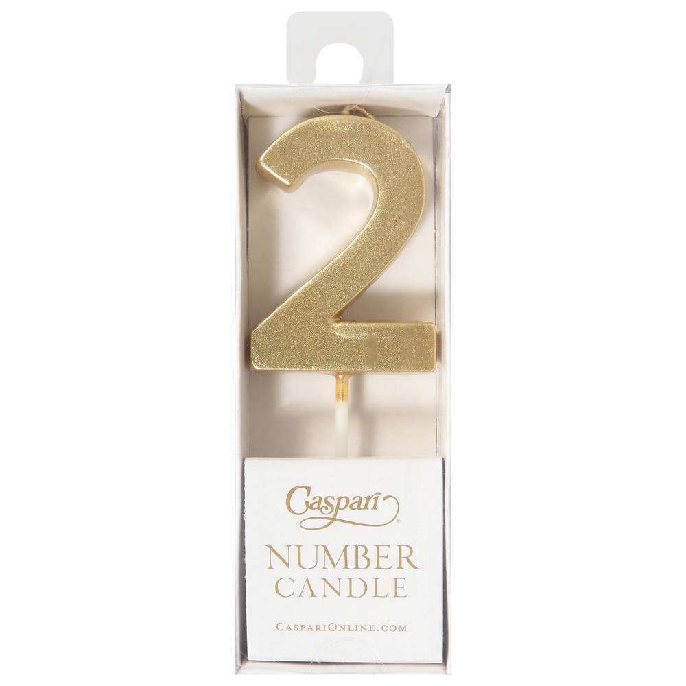 Caspari 2 Number Candle, Gold (9.07 g)