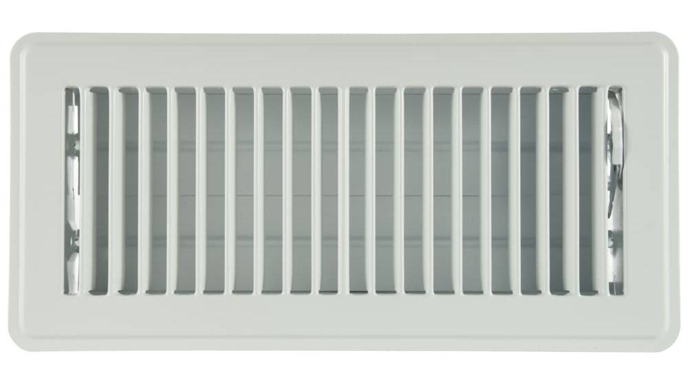 RELIABILT 4-in x 10-in Steel White Floor Register | 4210410WH