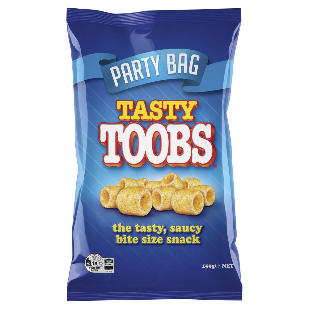 Toobs Tasty Toobs Snack Bag, Savoury Tomato, Bite Size (150g)