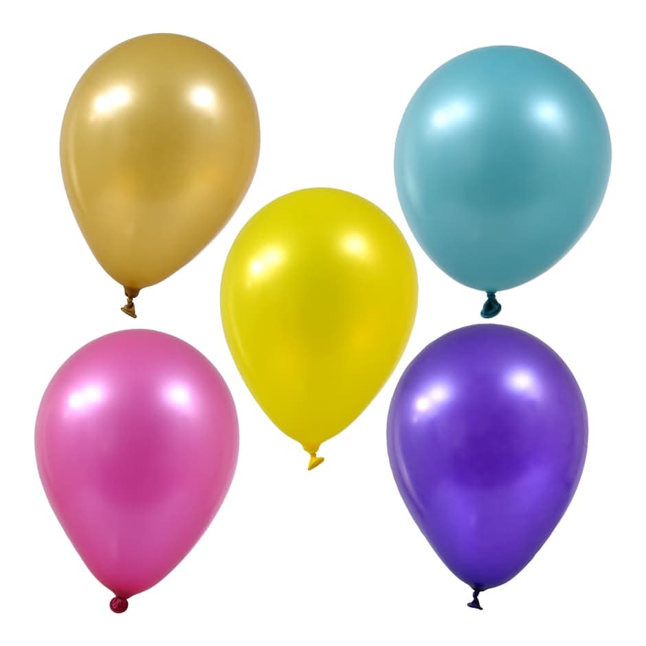 Metallic Latex Balloons, 9 in, Assorted (25 ct)