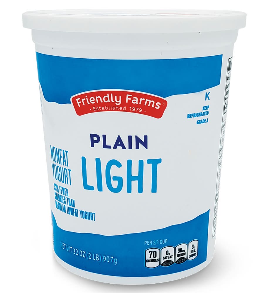Friendly Farms Plain Light Nonfat Yogurt (32 oz)