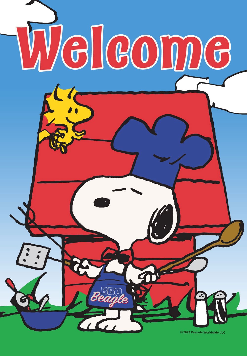 Peanuts 1.04-ft W x 1.5-ft H Summer Garden flag Kit | 10-1337-51-01