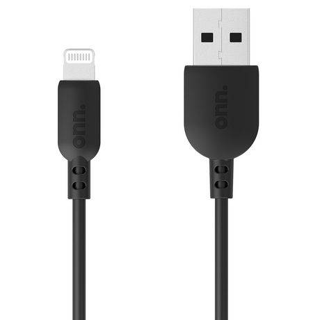 onn. Lightning To Usb-A Charge and Sync Cable, 3 ft