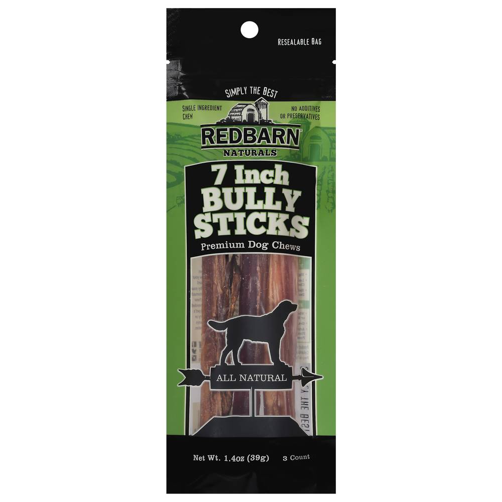 Redbarn All Natural 7 Inch Bully Sticks Dog Chews (3 ct)