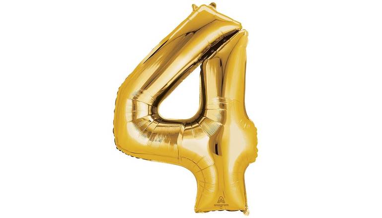 36'' Gold Number (4) - Balloon