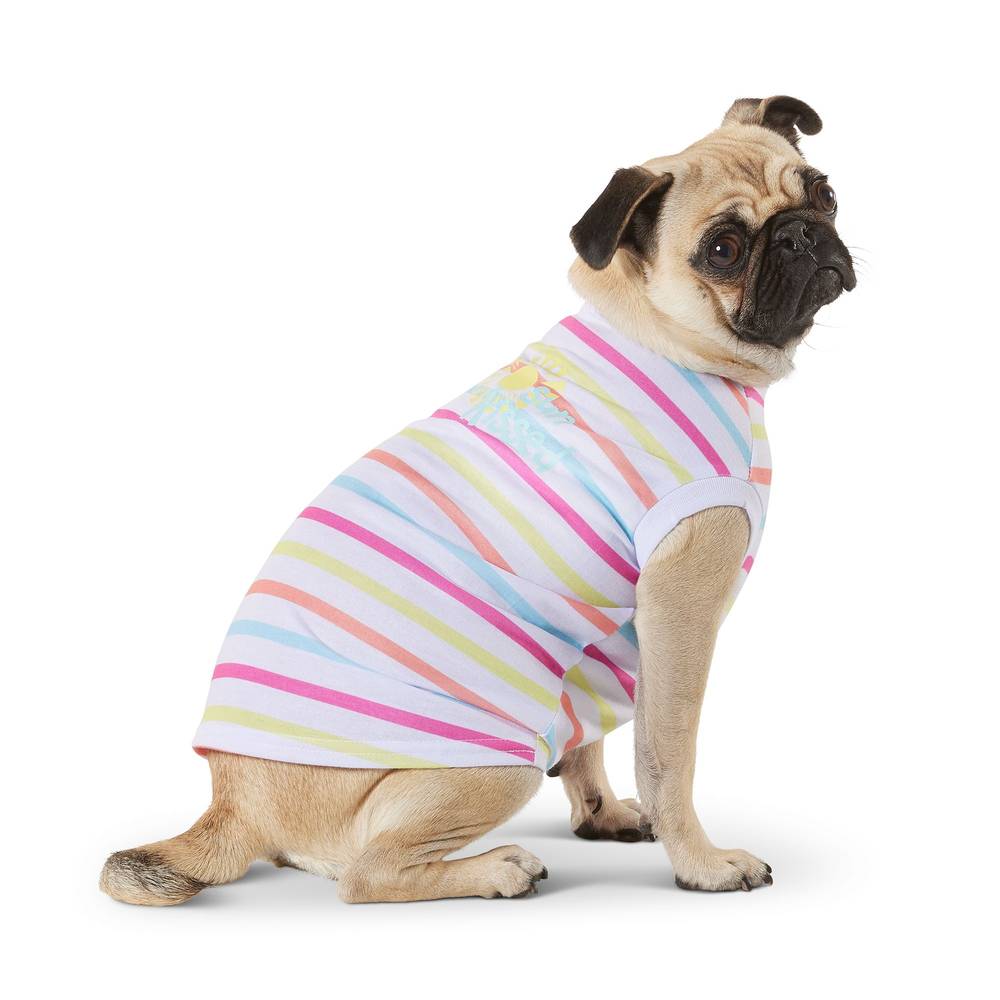 Top Paw® Sun Kissed Striped Dog Tee (Color: Multi Color, Size: X Small)