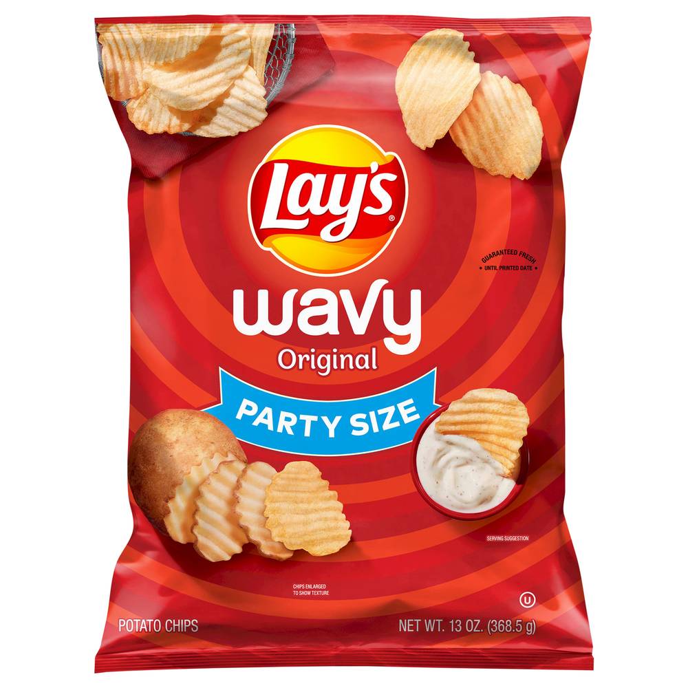 Lay's Party Size Wavy Original Potato Chips (13 oz)