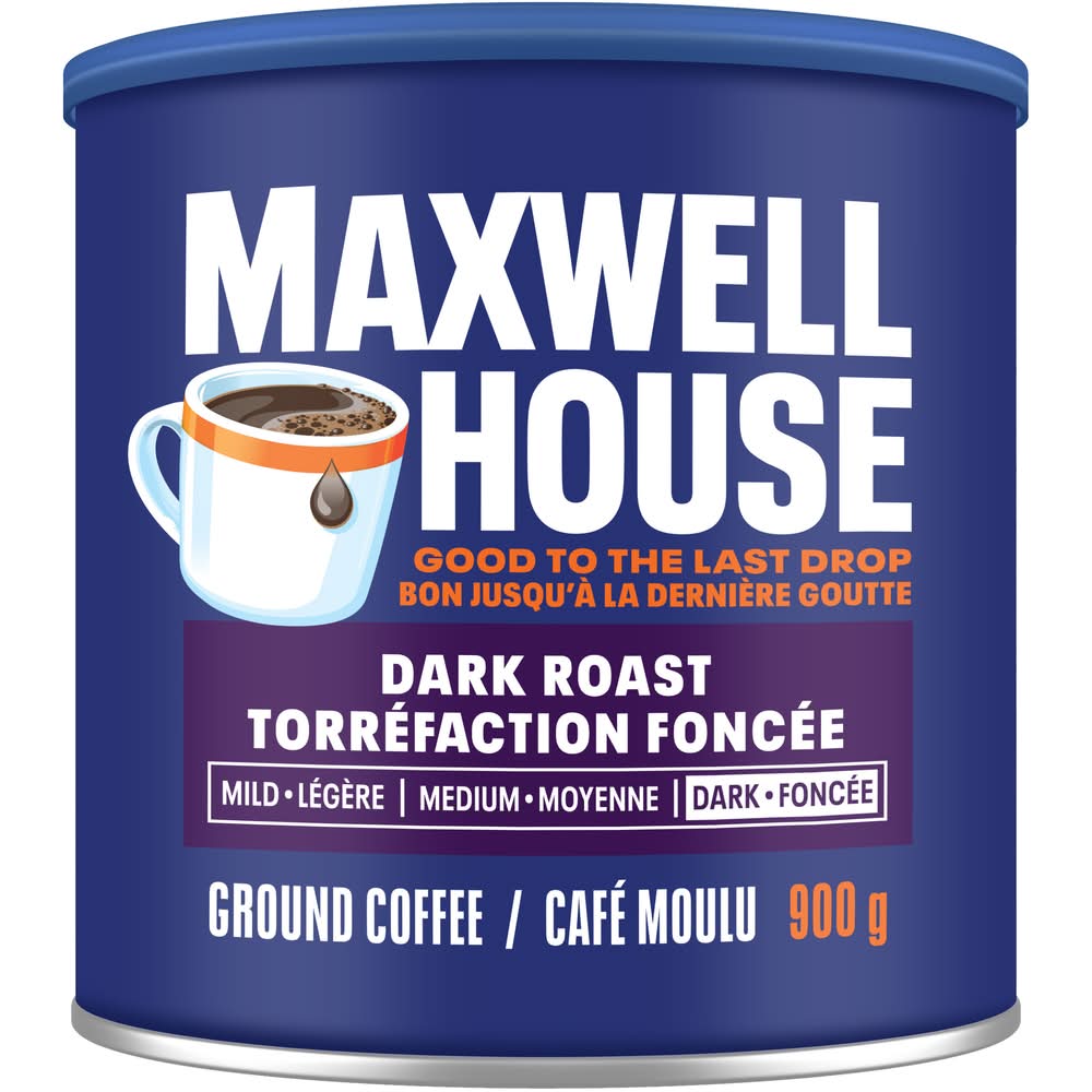 Maxwell House Rich Dark Roast Ground Coffee (900 g)