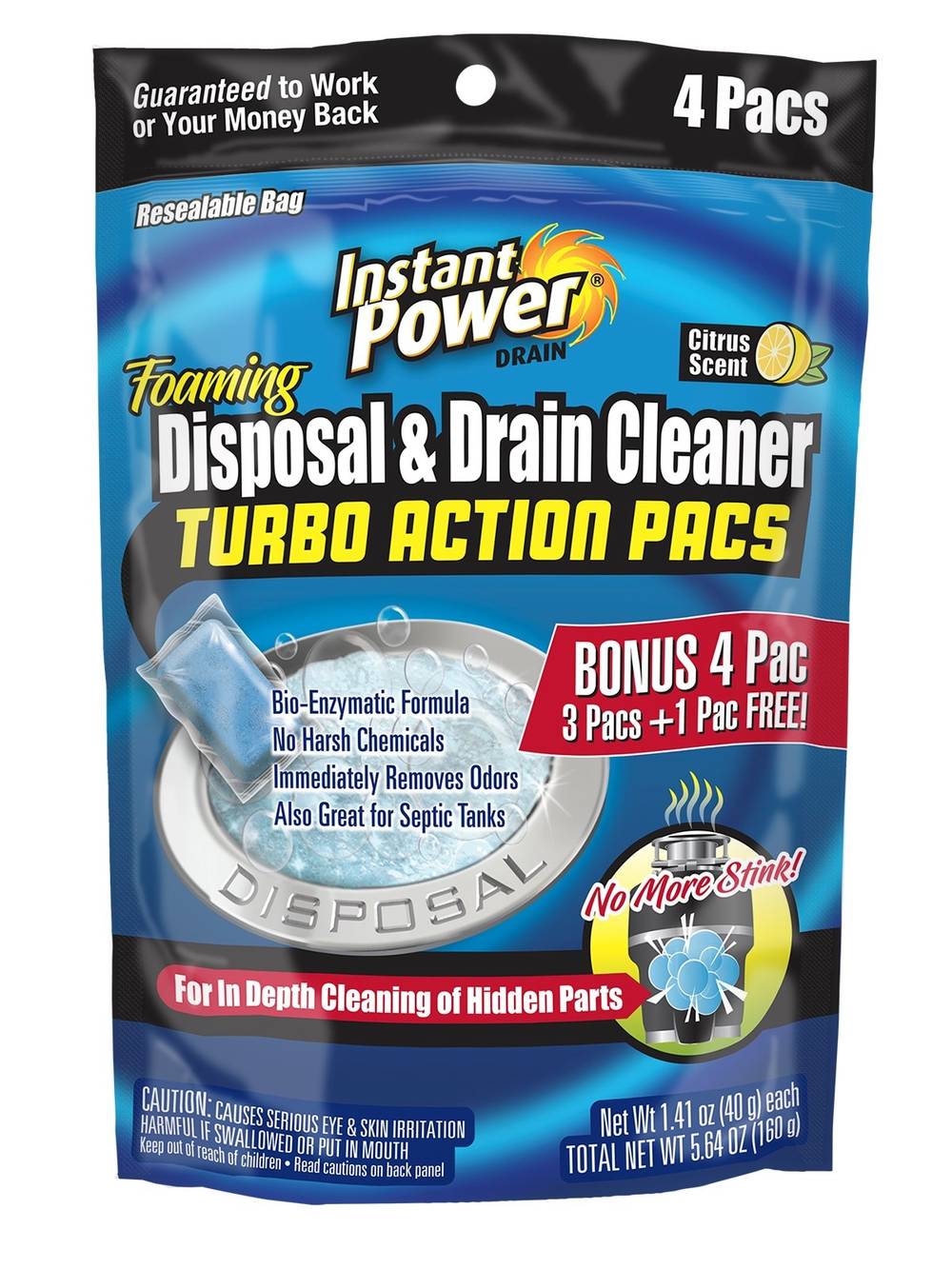 Instant Power 4-Pack 5.6-oz Drain Cleaner Drop-In Tablet | 1509