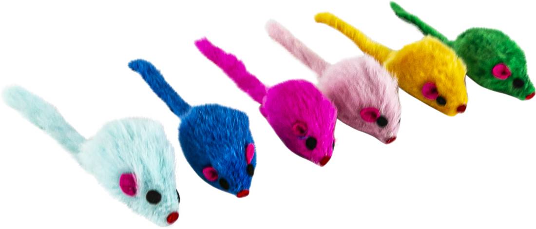 Play On Tiny Mice Cat Toy, Assorted (6 ct)