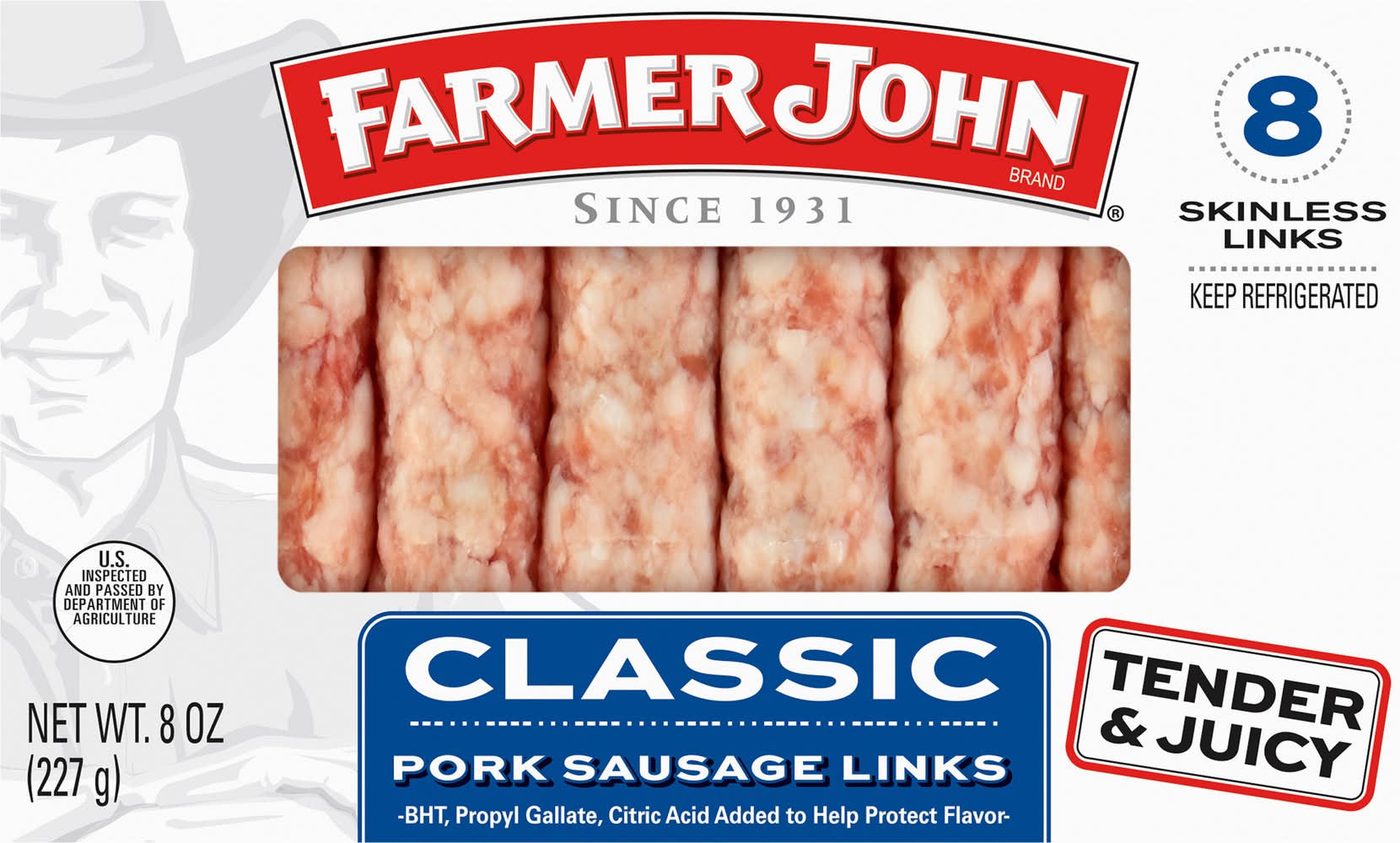 Farmer John Classic Pork Sausage Links (8 oz, 8 ct)