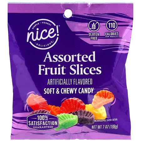 Nice! Assorted Fruit Slices, Soft & Chewy Candy (7 oz)
