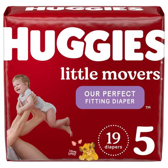 Huggies Little Movers Baby Diapers, Size 5, 19 CT