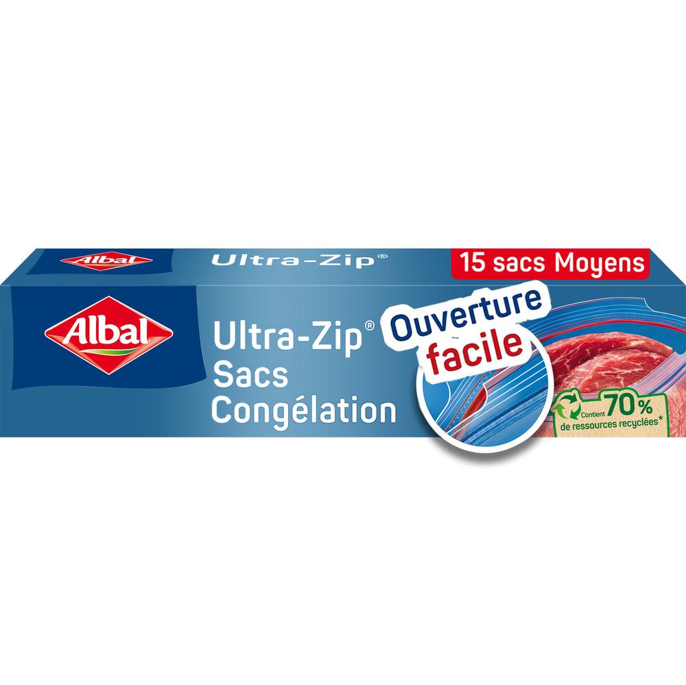 Albal - Sacs congélation ultra zip moyens modèles (15 pièces)