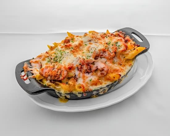 Baked jerk salmon rasta pasta