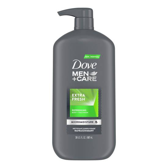 Dove Men+Care Extra Fresh Body and Face Wash For Fresh, Healthy-Feeling Skin, 30 OZ