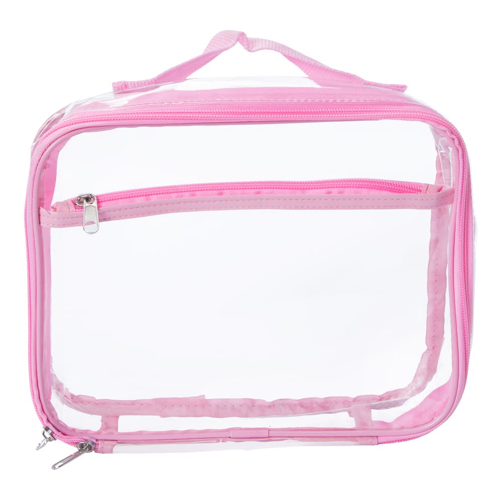 Clear Lunch Bag 10in x 8in Pink