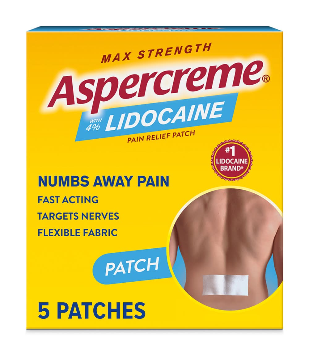 Aspercreme Max Strength Pain Relief Patch, 10x14 cm (5 ct)