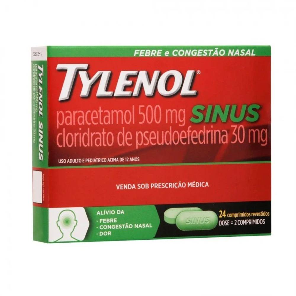 Johnson & johnson tylenol sinus 500mg (24 comprimidos)
