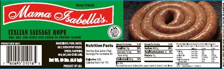 Mama Isabella Italian Rope Sausage - 10 lbs (Case of 1)