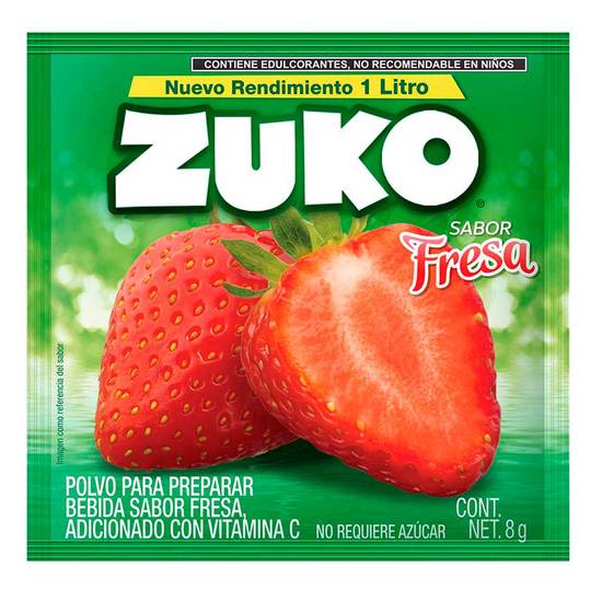 Zuko bebida en polvo sabor fresa (8 g)