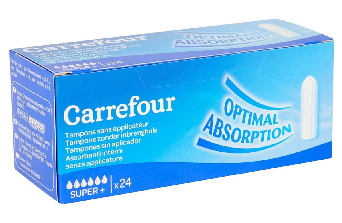 Carrefour Tampons Sans Applicateur Super+ x 24