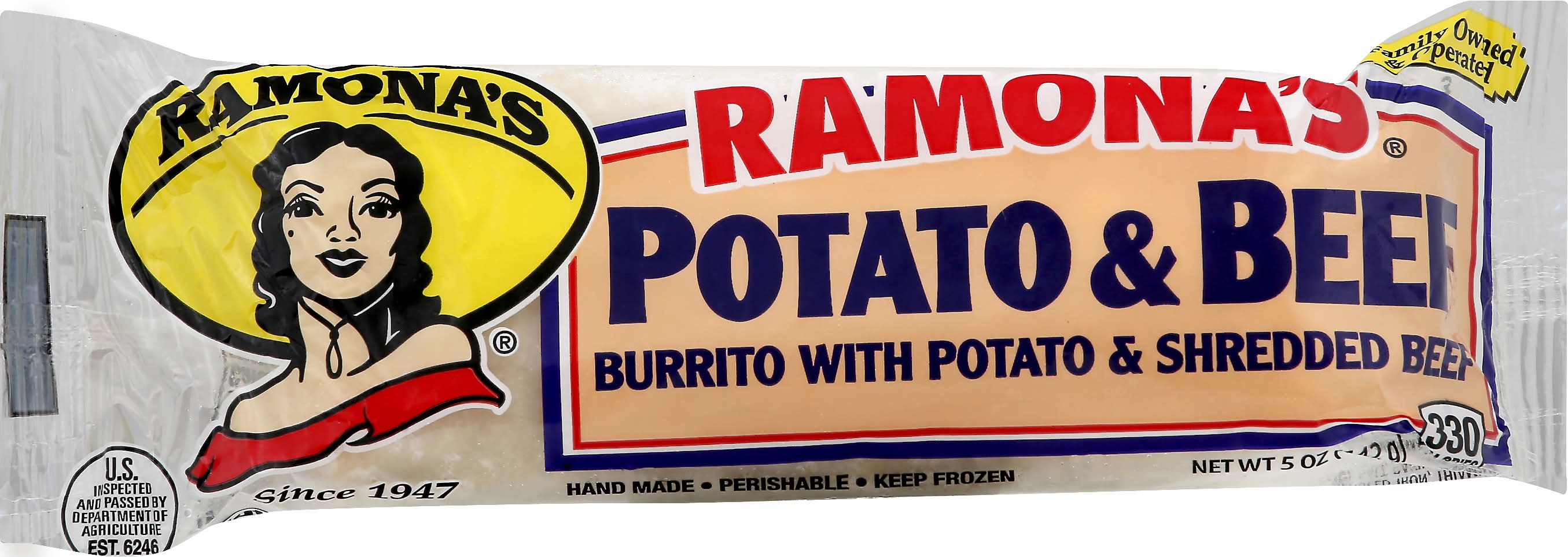 Ramona's Burrito, Potato & Beef (5 oz)