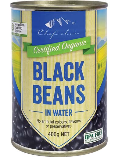 Chef's Choice Organic Black Beans (can) (400g)