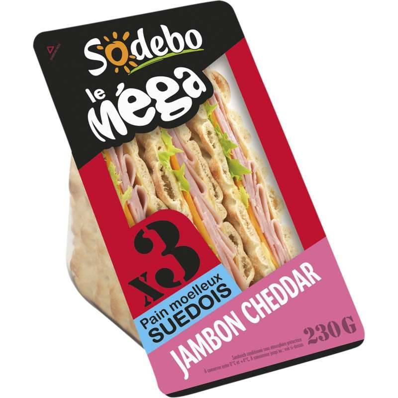 Sodebo sandwich jambon pack de 3