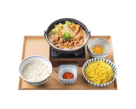   牛肉玉ラーメン鍋膳(とんこつ)