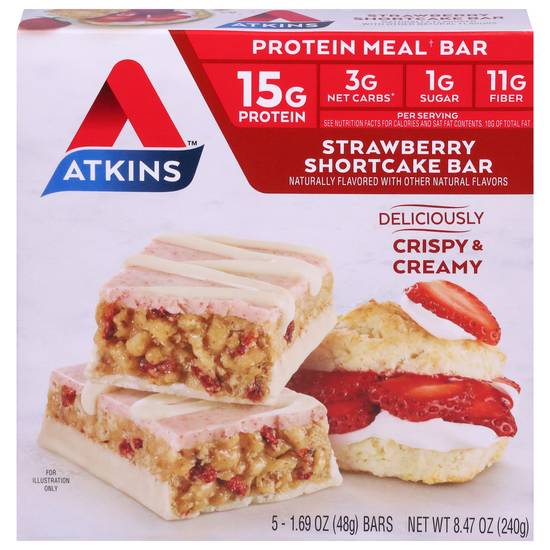 Atkins Strawberry Shortcake Protein Meal Bar (5 ct)