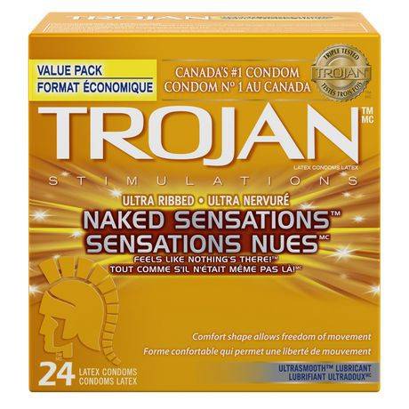Trojan Naked Sensations Ultra Ribbed Premium Lubricated Condoms Value pack (180 g)