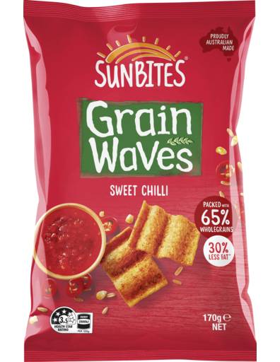 Sunbites Grain Waves Wholegrain Chips, Sweet Chilli (170g)
